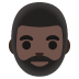 🧔🏿‍♂️ man: dark skin tone, beard display on Google